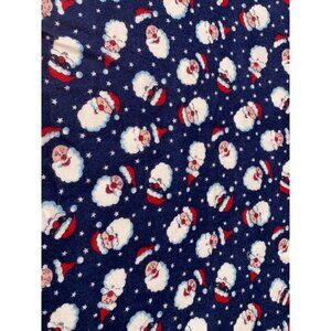 Christmas Santa Face Flannel Fabric 1/4 yard x 42" wide Blue Red